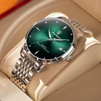 POEDAGAR Men's Watches Luxury Brand Waterproof Calendar Luminous Steel Band Wrist Watches Fashion Business Men's Quartz Watches